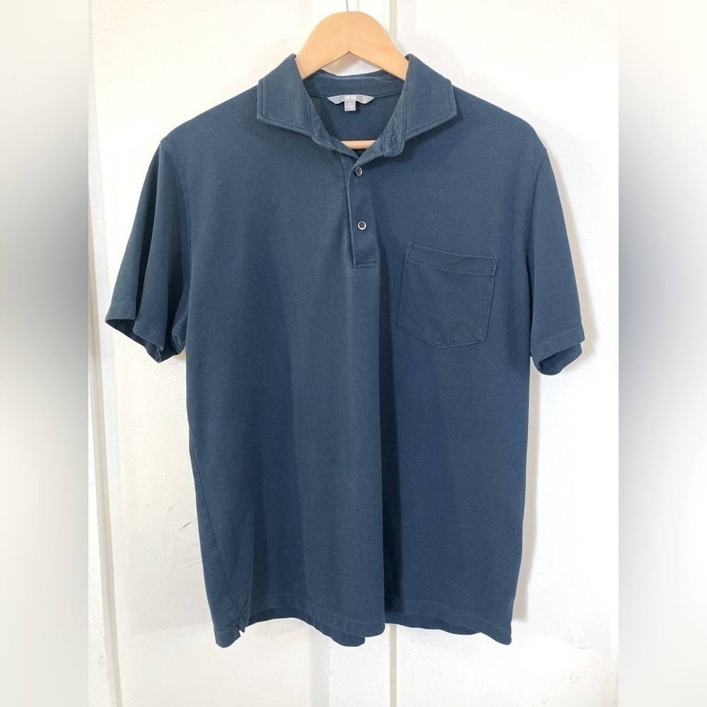 Uniqlo Navy Blue Polo Shirt Xl Chest Pocket